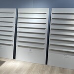4x Vrijstaande presentatiewanden, leernerf decor grijs